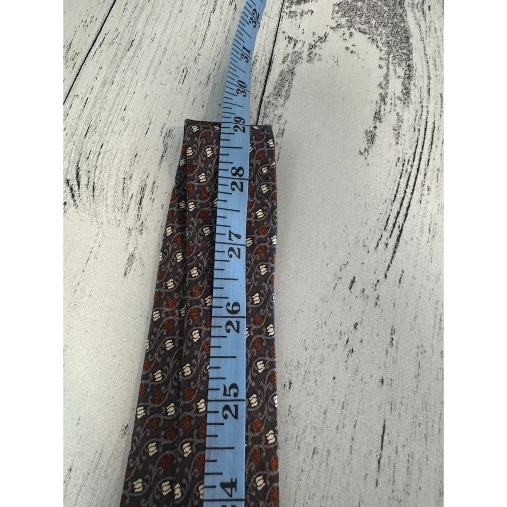 Belisi Men's 100% Silk Vines Neck Tie Brown Orange Classic 3 7/8